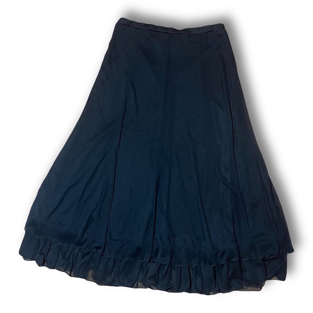 Black micro mesh goth ruffle skirt